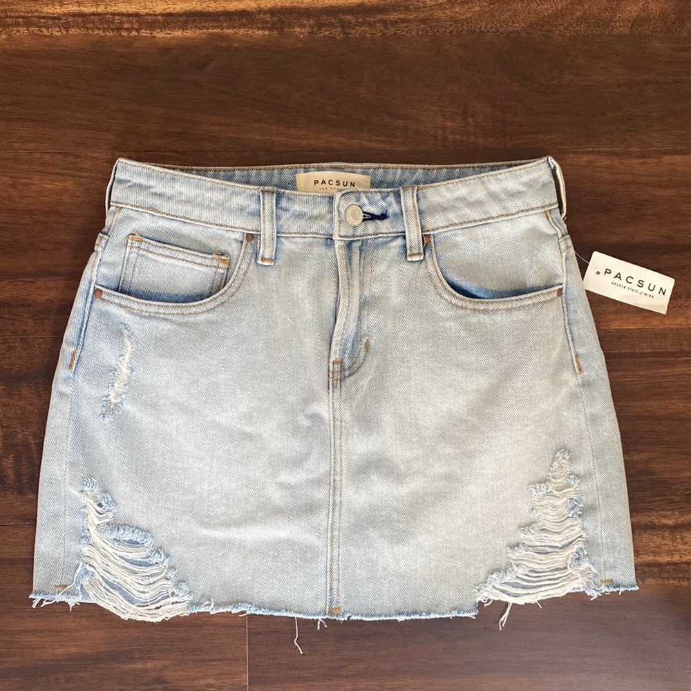 PacSun NEW Denim jean ripped skirt size 24 NWT